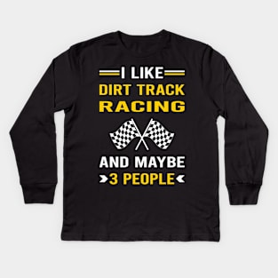 3 People Dirt Track Racing Race Kids Long Sleeve T-Shirt